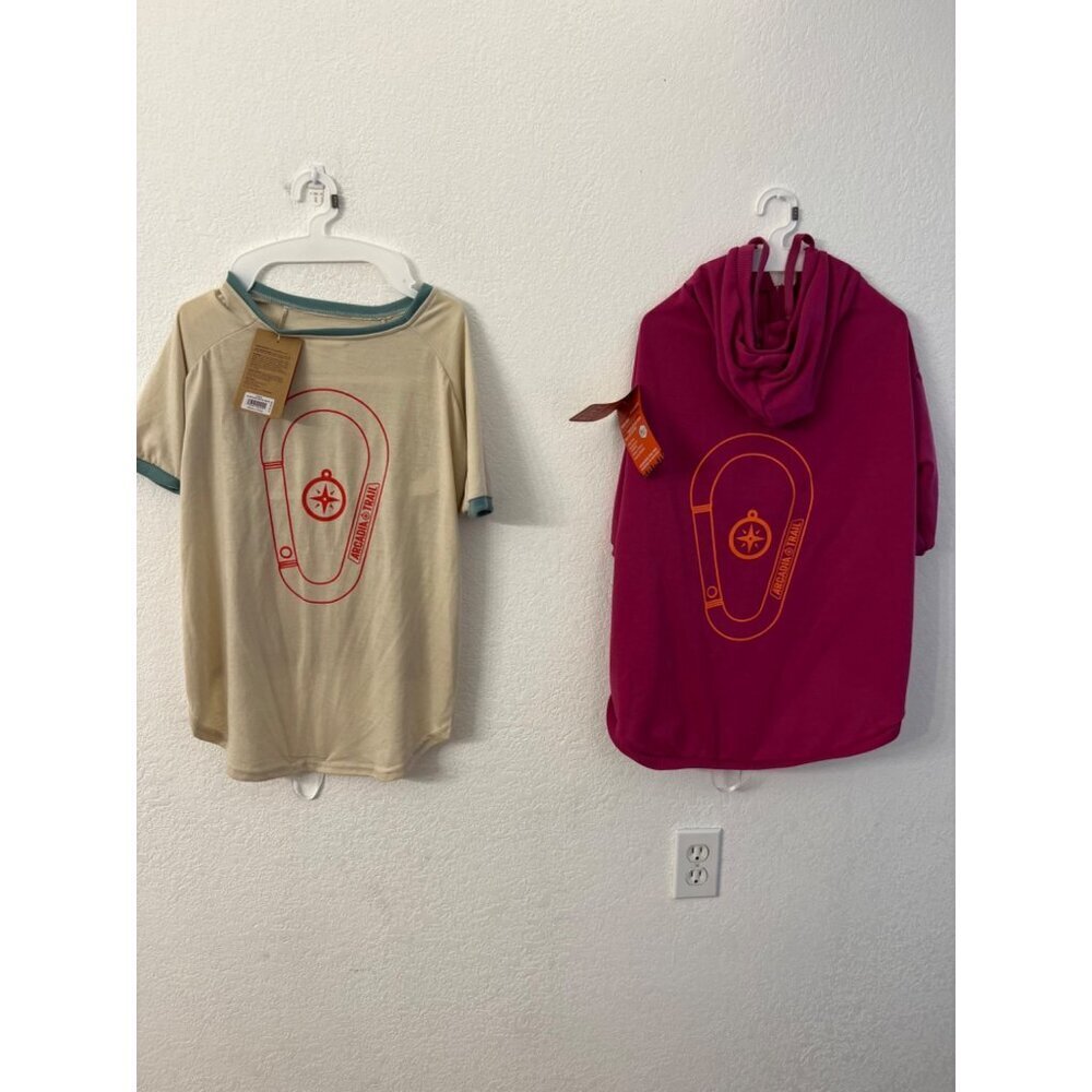 Arcadia Trail cutie hoodie and logo tee dog size XXL